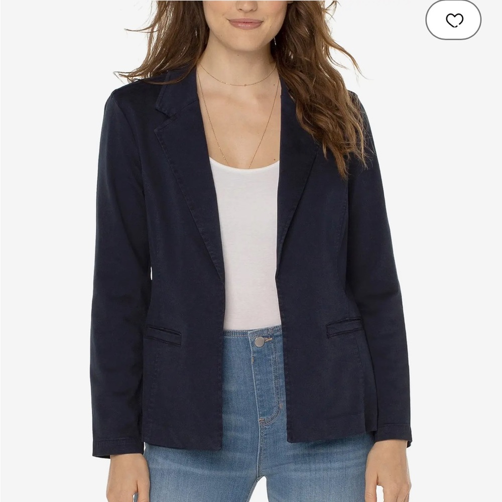 NWT Liverpool Navy Stretch Twill Blazer, size M